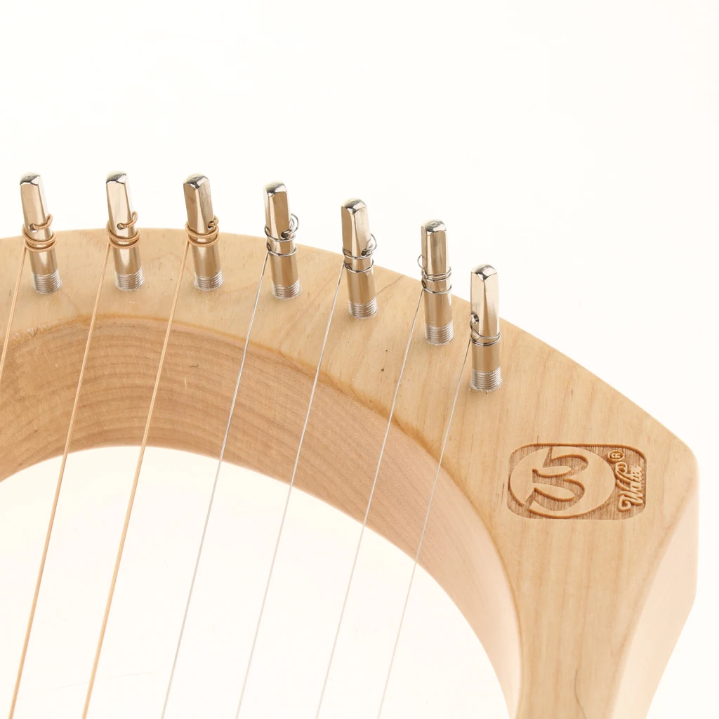 Tooyful Mahogany Wood Harp 7-String Harp Musical Stringed Instrument Parts for Band Performance