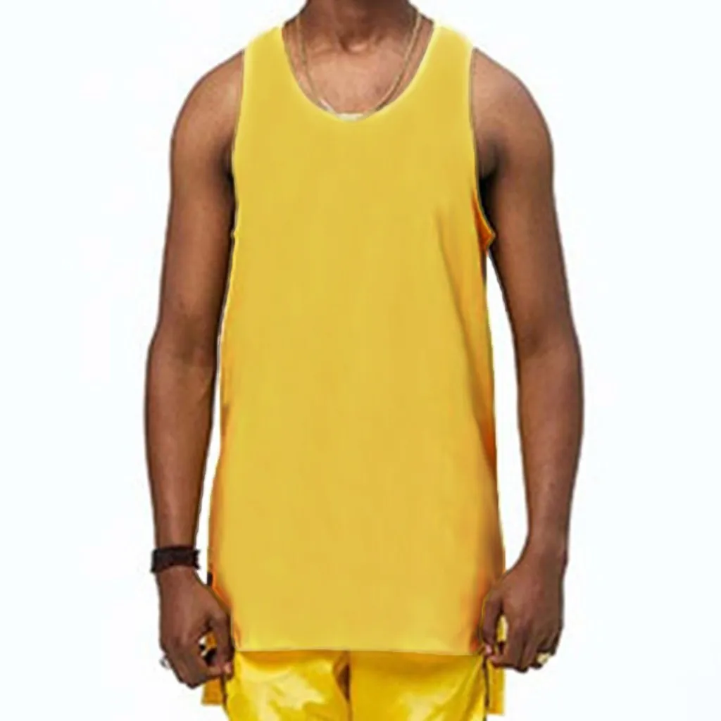 

2019 Men Tank Top Men Irregularity Casual Sport Pure Color Sleeveless Shirt Tee Blouse Vest Tank shoulder vest bodybuilding tank