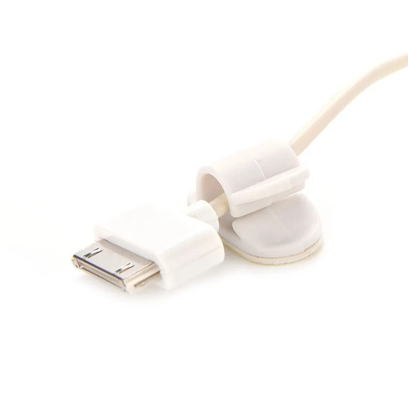 Лидер продаж Портативный 10 шт./компл. белый Кабельные Зажимы стол аккуратные линии провод USB Зарядное устройство Держатель кабеля шнур протектор Управление инструмент#80581