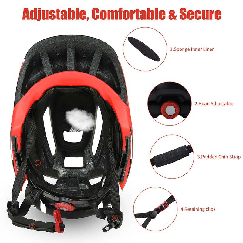 WEST BIKING Bike Children Helmet 52-56CM Lightweight 2 In 1 Safety Kids Helmet Full Face Cycling Protector Hat Bicycle Helmet