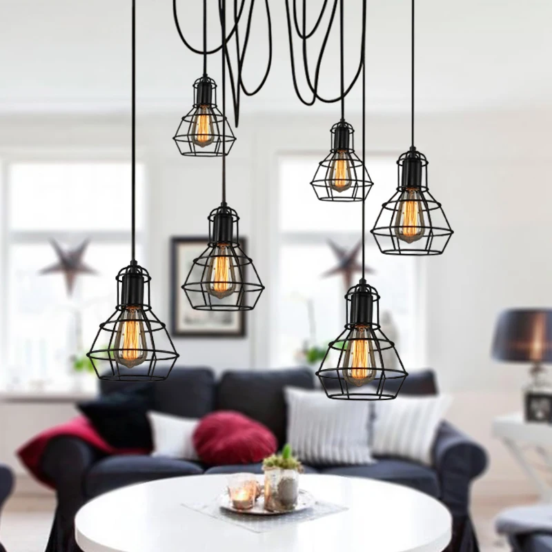 Промышленные Винтаж веревки подвесные светильники Ретро подвесной светильник