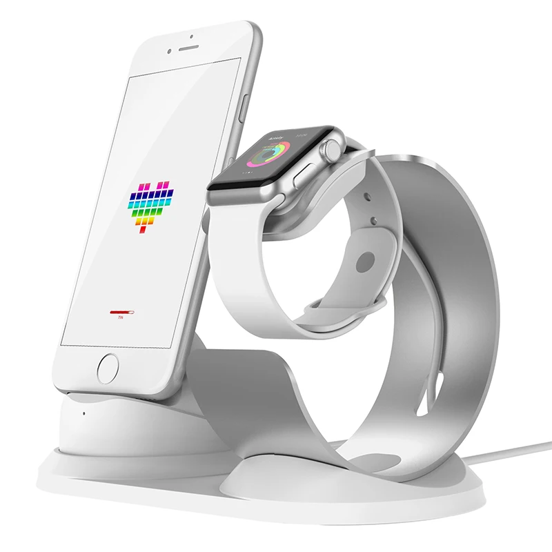 2 in 1 Aluminum Alloy Charging Stand for Apple Watch Smartwatch