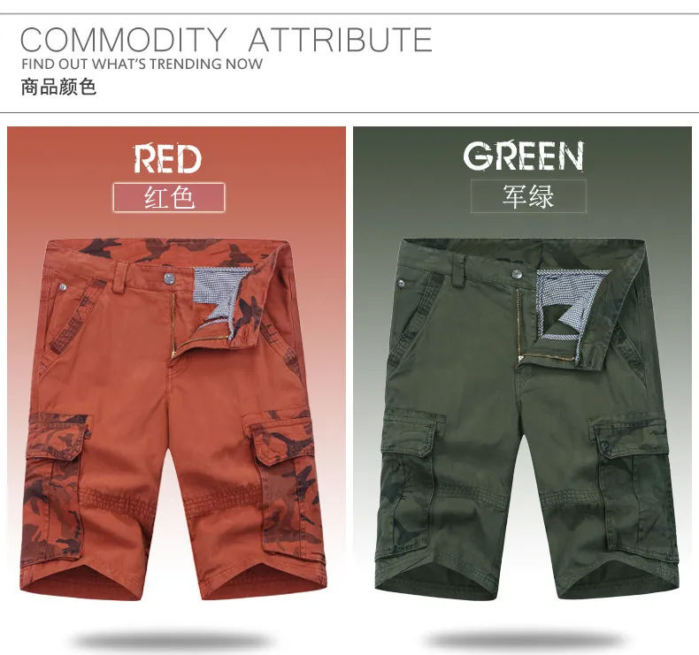 Multi-pocket Shorts Men Floral Cargo Shorts Cool Summer Hot Sale Cotton Fashion Men Shorts Male Pants Brand Clothing Plus Size 03