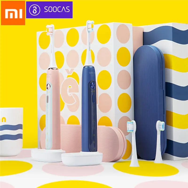 

XIAOMI SOOCAS X5 Smart Upgrade Whitening Electric Toothbrush Ultrasonic Vibration Waterproof Automatic Toothbrush USB Charging