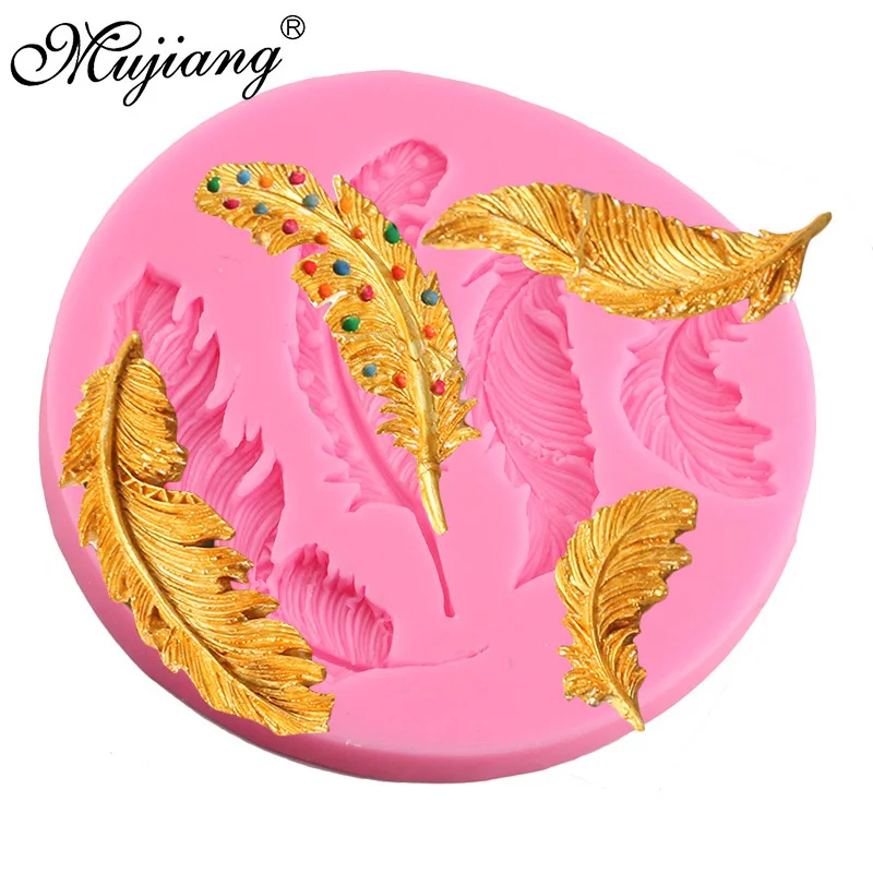 

3D Feather Silicone Mold Gumpaste Fondant Chocolate Candy Cupcake Molds Cake Decorating Tools DIY Jewllery Polymer Clay Mould