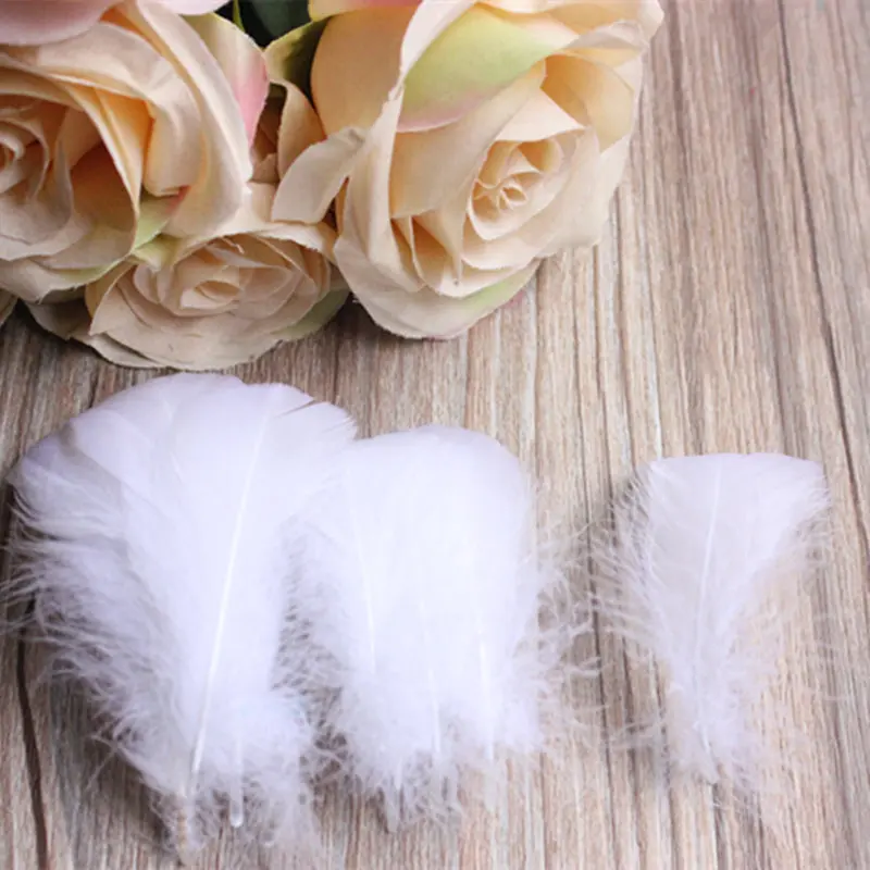 

Wholesale free shipping 100 PCS/ white color feathers 4-8 cm goose feather hat hair accessories for the wedding