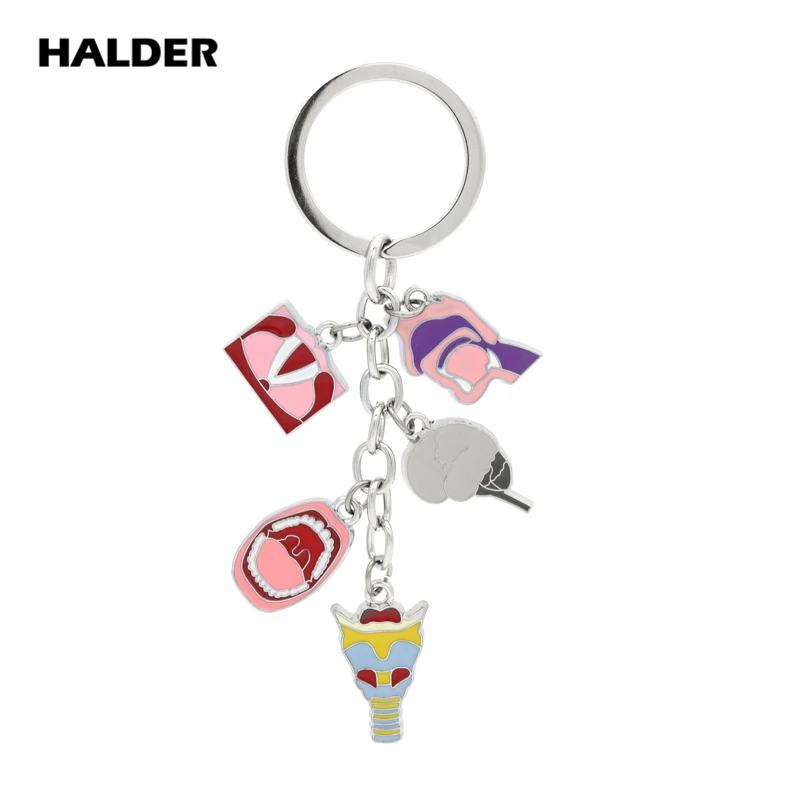 

HALDER Fashion organ mouth pharynx and larynx Metal Pendant Keychain Charm Keyring Bag Car Accessories Gift