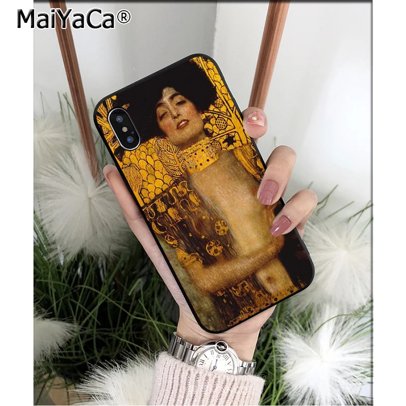 MaiYaCa Gustav Klimt Art Силиконовый ТПУ мягкий черный чехол для телефона для iPhone 8 7 6 6S Plus 5 5S SE XR X XS MAX Coque Shell