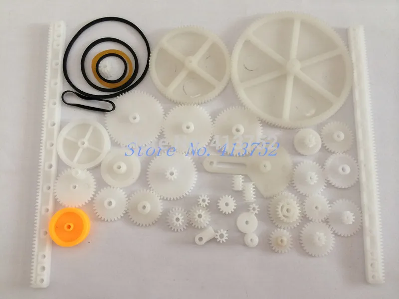 Free shipping! 34 kinds of rack and pinion gear bag toy model pulley