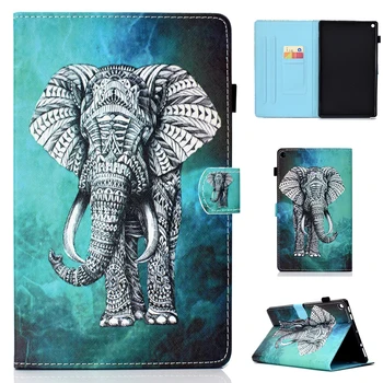 

Fashion Cartoon Pattern Tablet PC Card Slot Case for Amazon Kindle All-New Fire HD10 HD 10 2015/2017 Case Stand Flip Cover coque