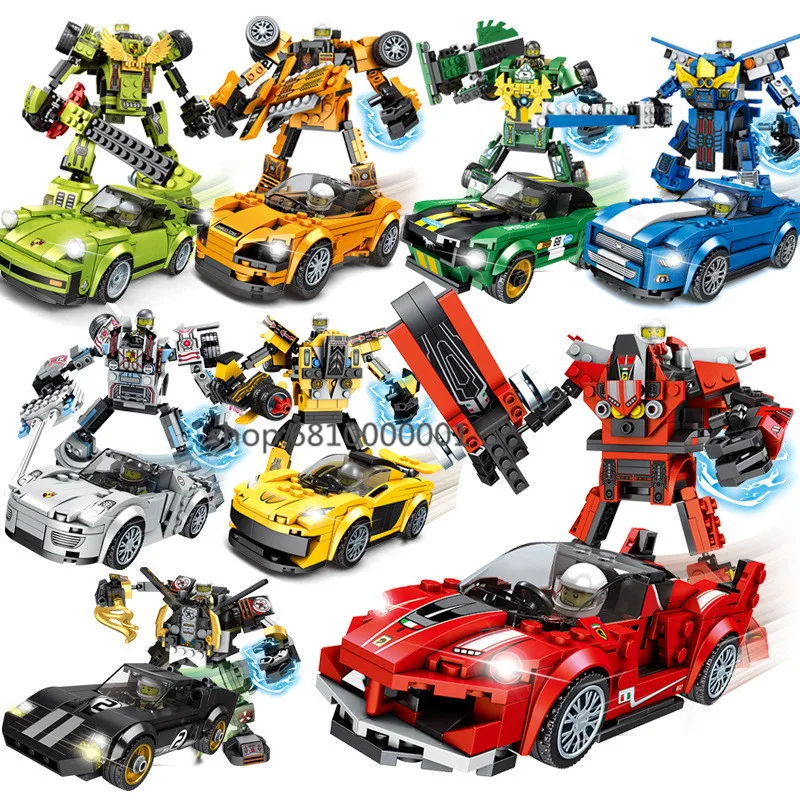 

Action figure Optimus Transformation Robot Super Sports Car Building Blocks Compatible Legoingly Technic Car Toys For Children