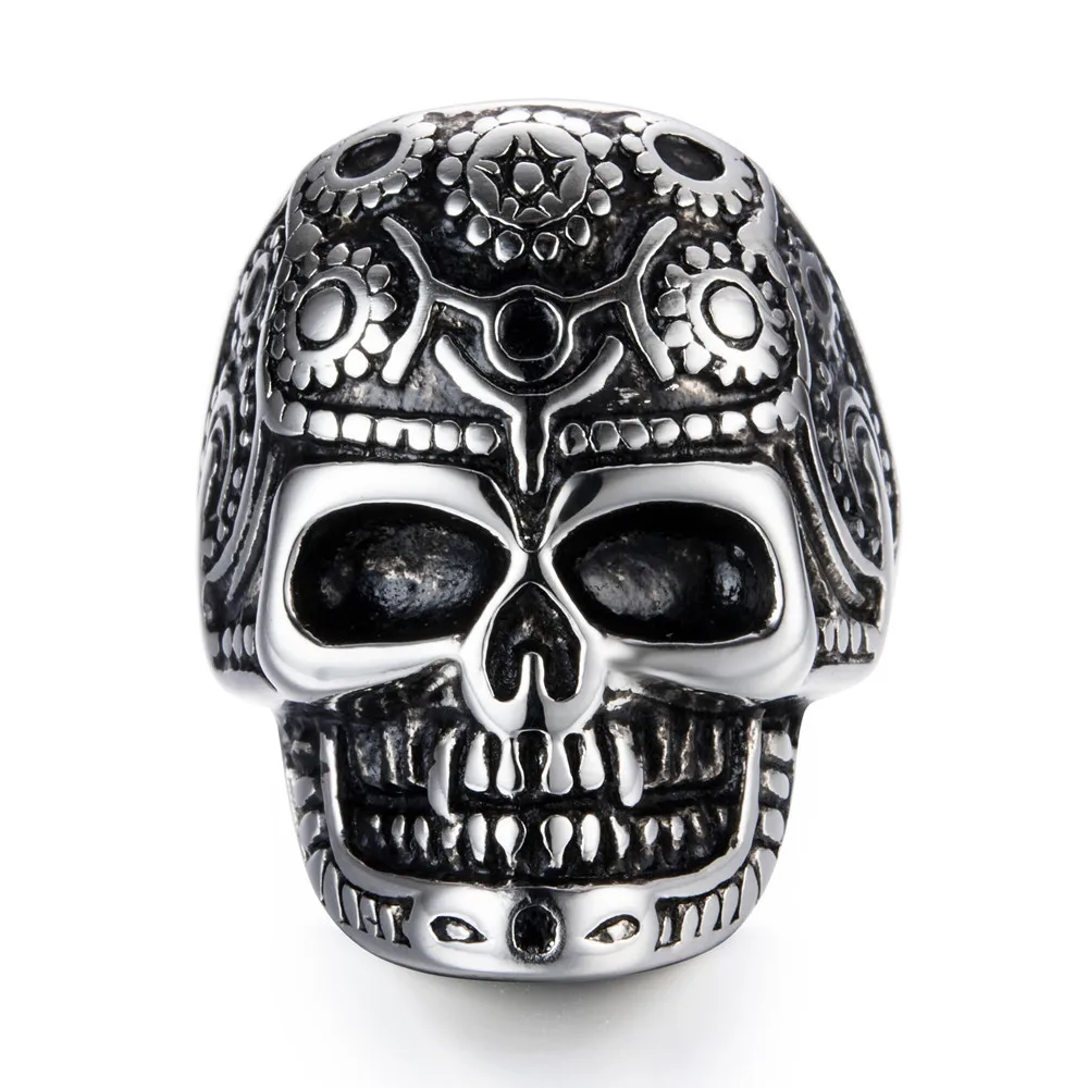 

Men Stainless Steel Mechanical Robot Skull Steam Punk Ring