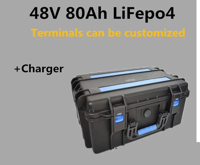 

48V 80Ah LiFepo4 lithium battery pack for home ess golf cart solar energy system electric vehicle starting power+10A charger