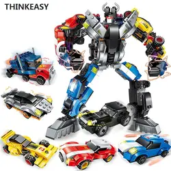 ThinkEasy 6 шт./компл. трансформационный блок робот автомобили премьер Bruticus игрушка фигурки блок игрушки для детей подарки на день рождения