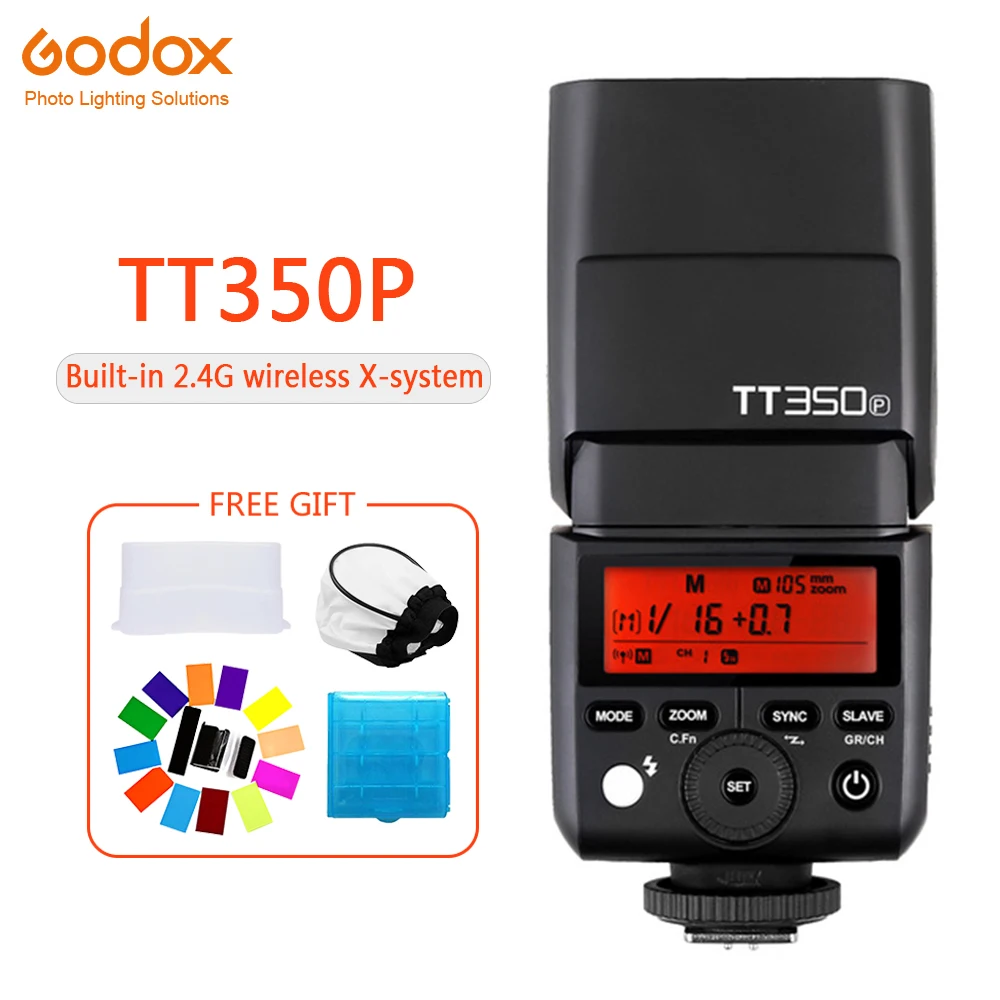 

Godox Mini TT350 TT350P Speedlite flash TTL HSS 1/8000s 2.4G Wireless Camera photography for Pentax K70 K-3II K-1 KP K-50 K-S2