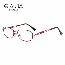 Овальные очки для чтения Женская металлическая рамка маленькие очки фиолетовые красные очки ретро Ulterlight Diopter 1 1,5 2 2,5 3 3,5 4