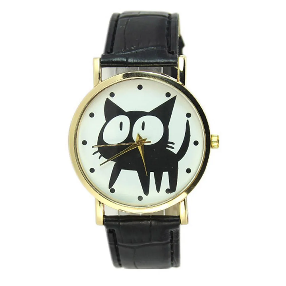 

Duobla Fashion Women's Watches Casual Quartz Analog Cute Cat pattern Wristwatch gift Girls ladies Hot Sale Flowers Dress 30Q
