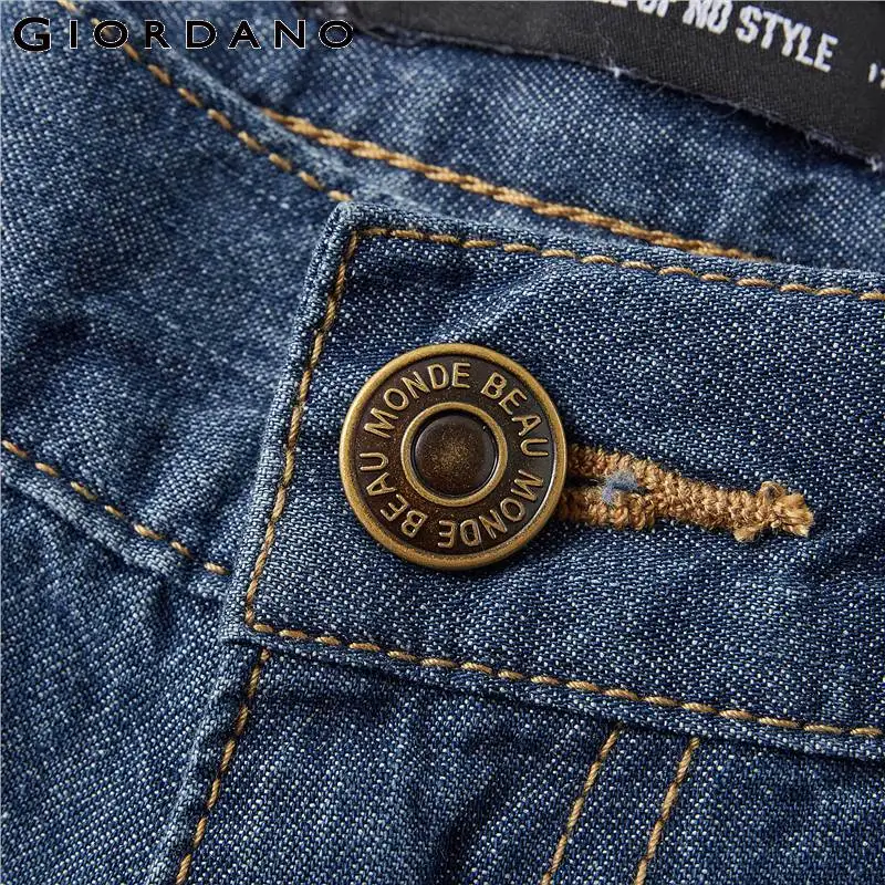 Giordano тонкие джинсовые брюки из чистого хлопка с узкими брючинами и талией