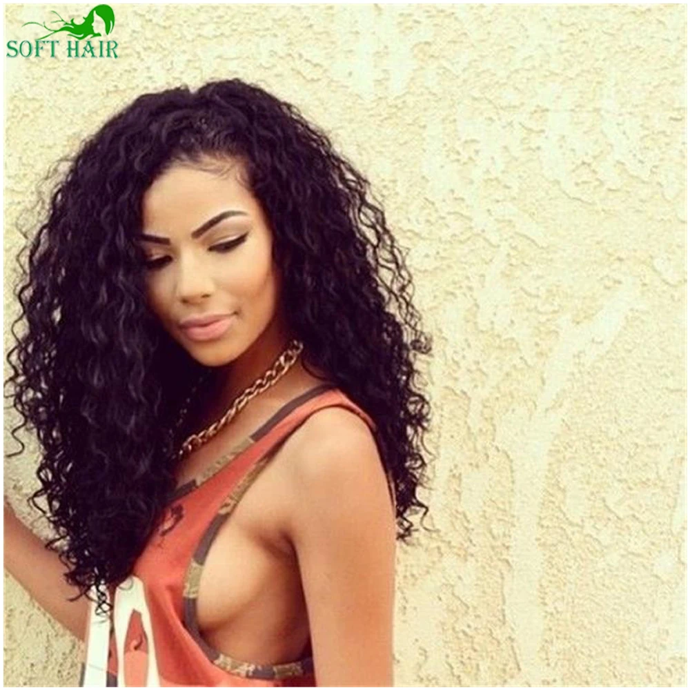 

Cheap 130% Density Long Kinky Curly Full Lace Wig Virgin Mongolian Lace Front Wig Kinky Curly Human Hair Wigs For Black Women