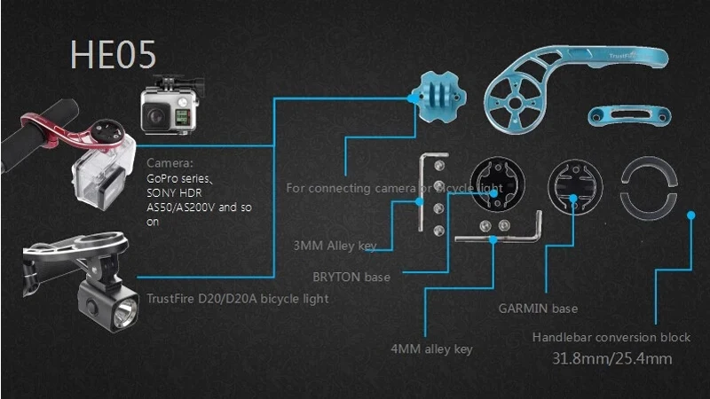 TrustFire HE05 велосипедные фары подставка для проектора секундомер металлический кронштейн моторизованный потолочный кронштейн для проектора