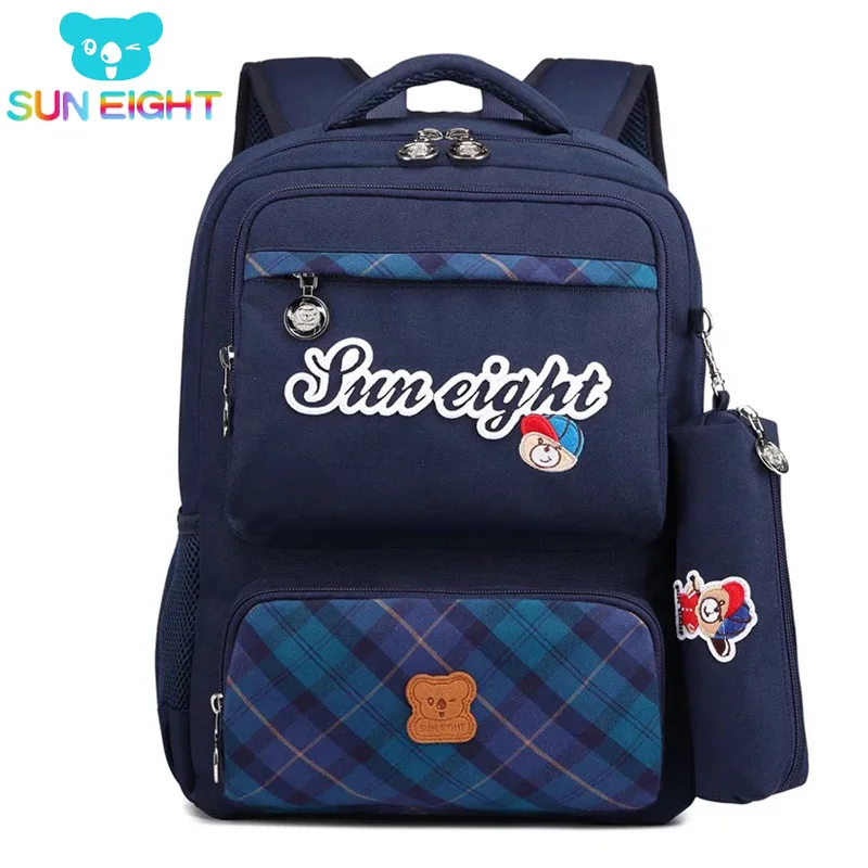 

SUN EIGHT Orthopedic Back Pack 2018 New School Bag Girl Backpack Cartoon Bear Children Bag Wholesale 16.5 Inch Bear