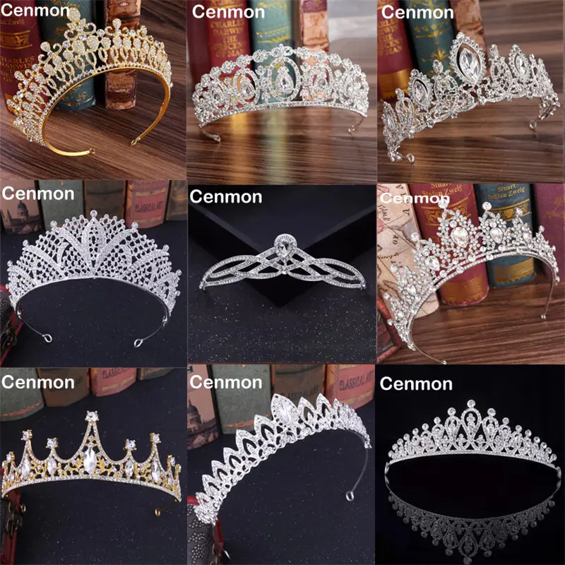 

Diverse Silver Gold Color Crystal Crowns Bride tiara Fashion Queen For Wedding Crown Headpiece Wedding Hair Jewelry Accessories