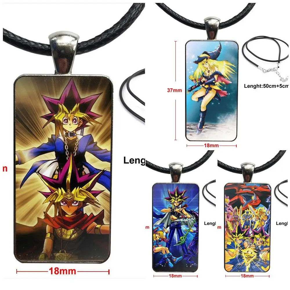 Для влюбленных девушка друг лучший подарок Yu Gi Oh модный стеклянный подвесной брелок прямоугольное ожерелье колье ожерелье ювелирные