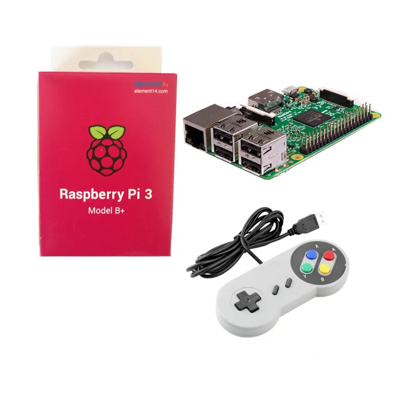 

Original Raspberry Pi 3B+ 3 B Plus With Dual Frequency WiFi & Bluetooth Bulit-in 1.4GHz BCM2837B0 Chip + 2pcs Game Controllers