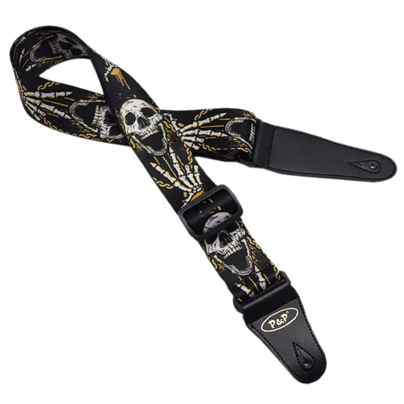 5 Pack P&P Guitar Strap PU Leather Ends For Acoustic Folk Bass Horror