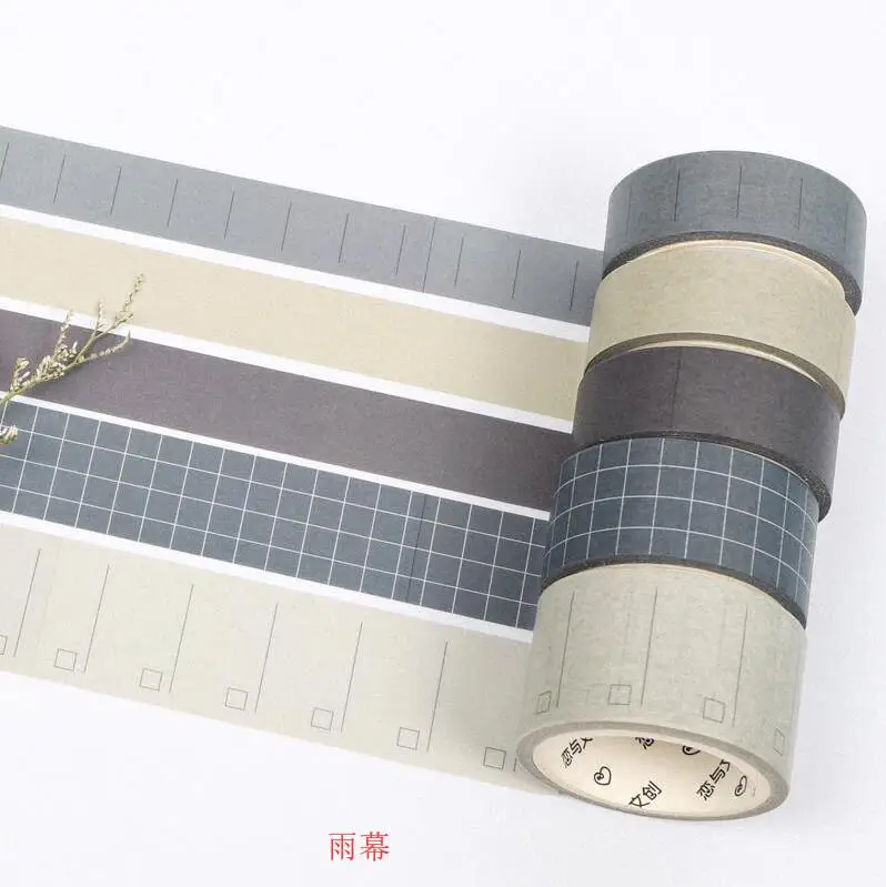 

5pcs/set Basic geometry series retro grid/line/blank/twill pure color Decoration Washi Tape DIY Diary Scrapbooking Masking Tape