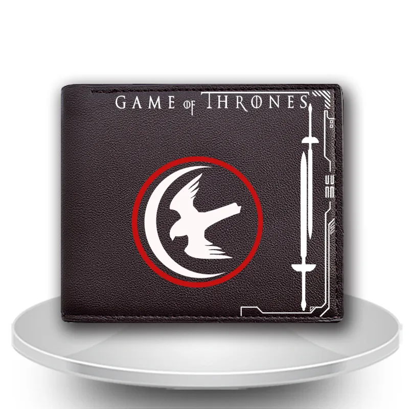 Cartera de cuero PU juego de tronos Marca y casa de Arryn carteras cortas juego de tronos monedero Anime dibujos animados monedero