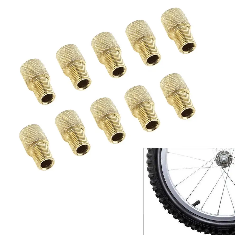 10pcs/lot Zinc Alloy Presta to Schraeder Valve Bicycle Pump Converter Adapter Change Head with Reticulate for Air - Цена: 508,19 руб. / lot