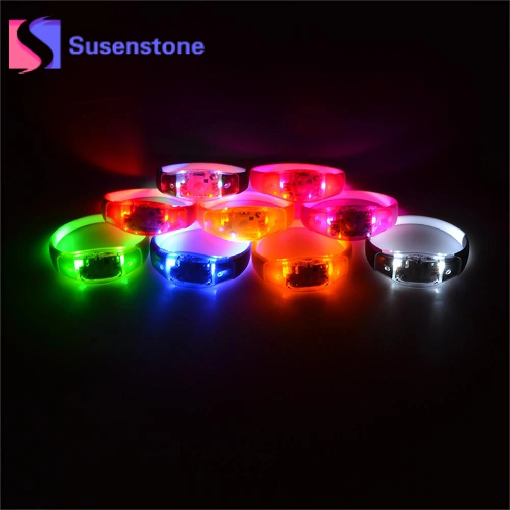 

8 Colors Music Activated Sound Control Led Flashing Bracelet Light Up Bangle Wristband Night Club Activity Party Bar Disco Cheer