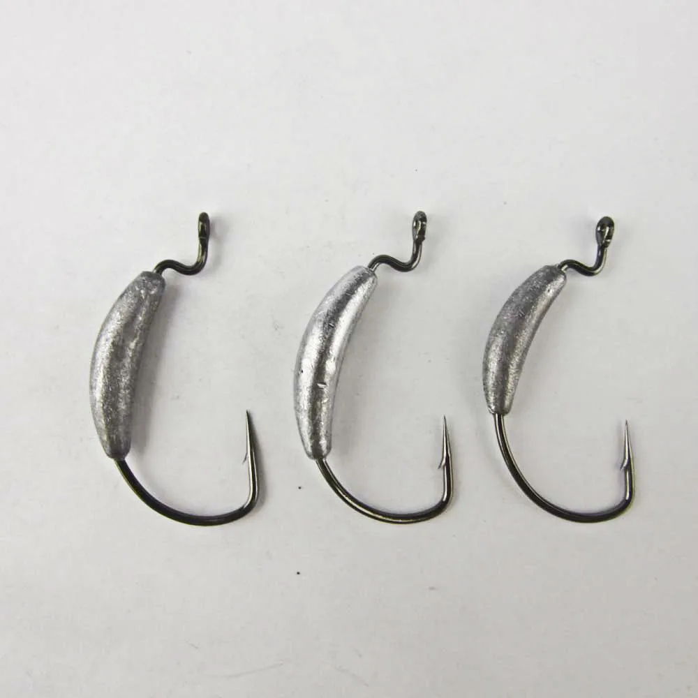SEARCH AND BUY THIS PRODUCT Basslegend 3x Fishing Swim Bait Hook Weighted Worm Offset