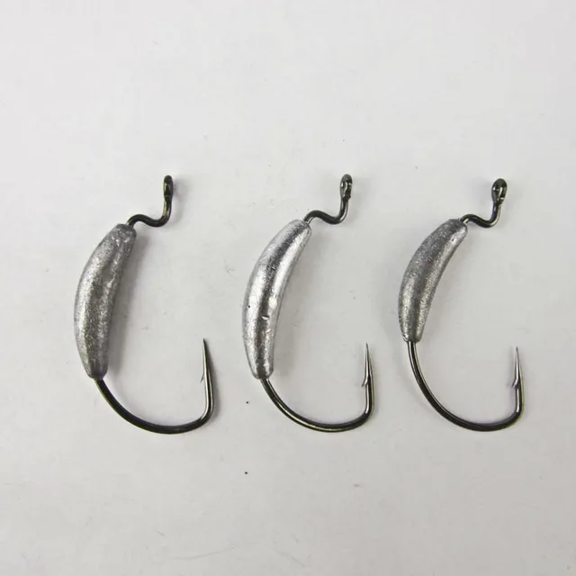 Basslegend 3x Fishing Swim Bait Hook Weighted Worm Offset Hook Size 5/0