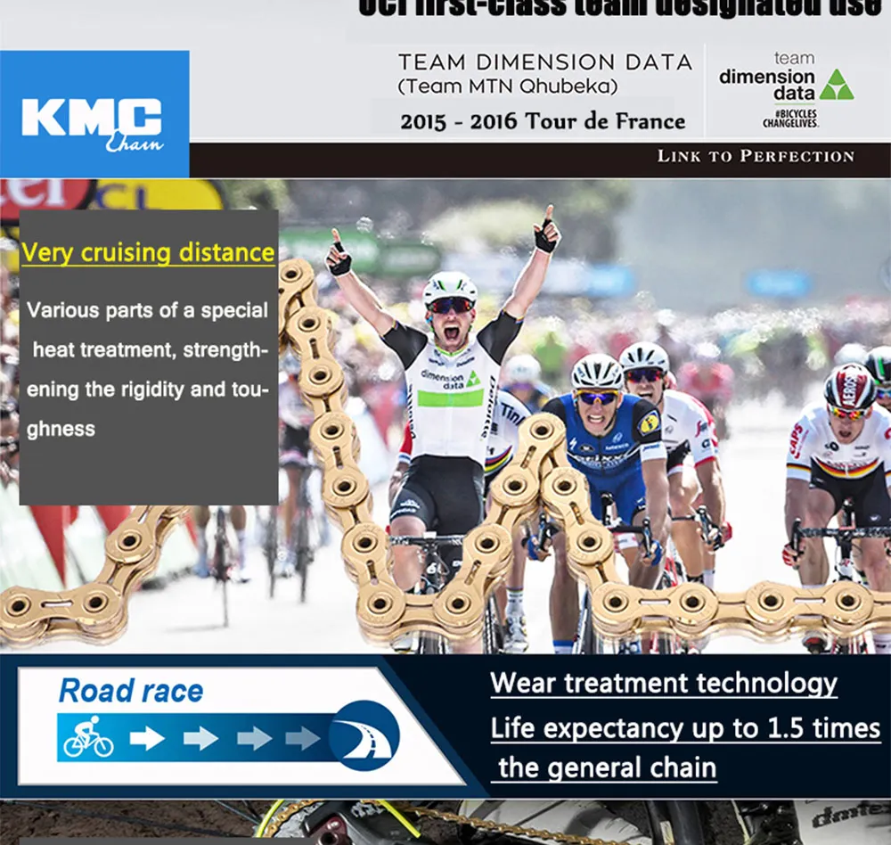 Perfect KMC Z410 1/8 Single Speed Chain Fixed Gear bicycle Chain 112L Urban Leisure Bike Folding Bike Chain Multi-Color  Bike Chain 390g 2