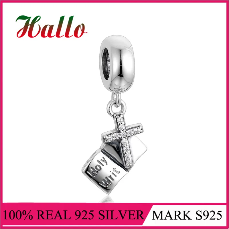 

Holy Writ Silver Dangle Charm Religion Pendant Fits plata de ley 925 bracelets bangles Christmas charms pendants for bracelets