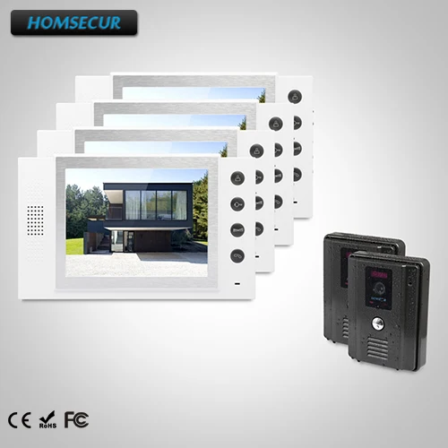 

HOMSECUR 8" Video Door Entry Security Intercom+Intra-monitor Audio Intercom TC011-B + TM801-W