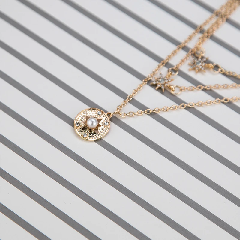 Solememo богемное эффектное многослойное ожерелье-чокер со звездами и кристаллами для женщин, Пляжное ювелирное изделие, N6797