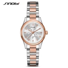 SINOBI 2016 Genève Or Montres Femmes Robe Montres Date Dames En Acier Montre À Quartz Horloges Relogio Feminino Coupon Cadeau Boîte