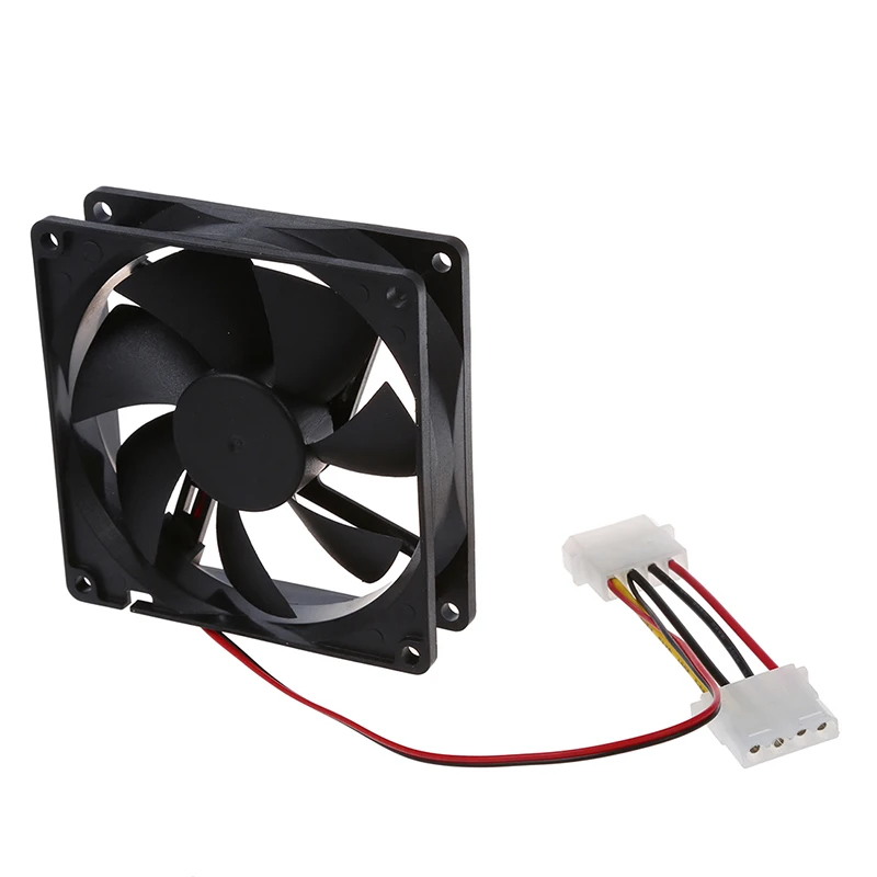 Горячая продажа DC 12V 4 Pin черный пластиковый ПК Вентилятор охлаждения 90 мм x 25
