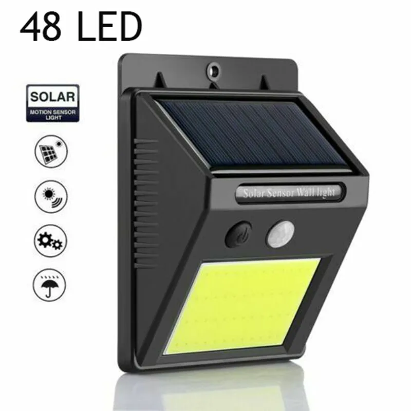 48/76/180 Cob LED Solar Light Motion Sensor Solar Wall Lamp Outdoor Waterproof Energy Saving GardenYard Lights Dropshipping - Испускаемый цвет: 48 LED