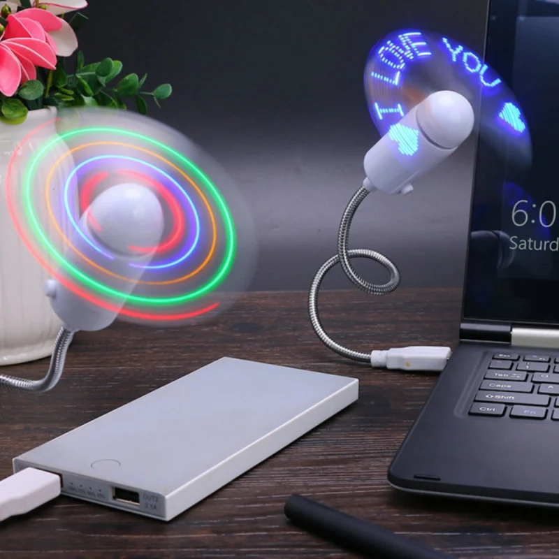 Симпатичный usb вентилятор мягкая металлическая трубка может быть согнута под любым углом Светодиодная лампа в форме слова дисплей дизайн сами, хороший подарок для ребенка 9 х 3 см