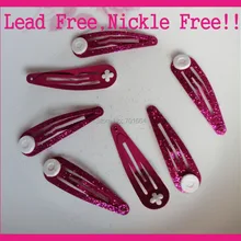 50 шт. 5,0 см 2," блеск Fushia металлические Пружинные зажимы с склеивания колодки на никель бесплатно и свинца bling магазин заколок для волос