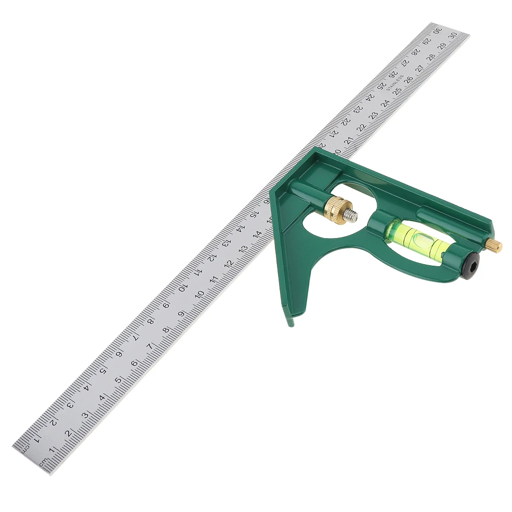 12 inch 300mm Adjustable Combination Square Angle Ruler 45 / 90 Degree with Bubble Level Multi-functional Measuring Tools digital angle protractor,carpenter measuring tool,angle measuring tool,angle protractor