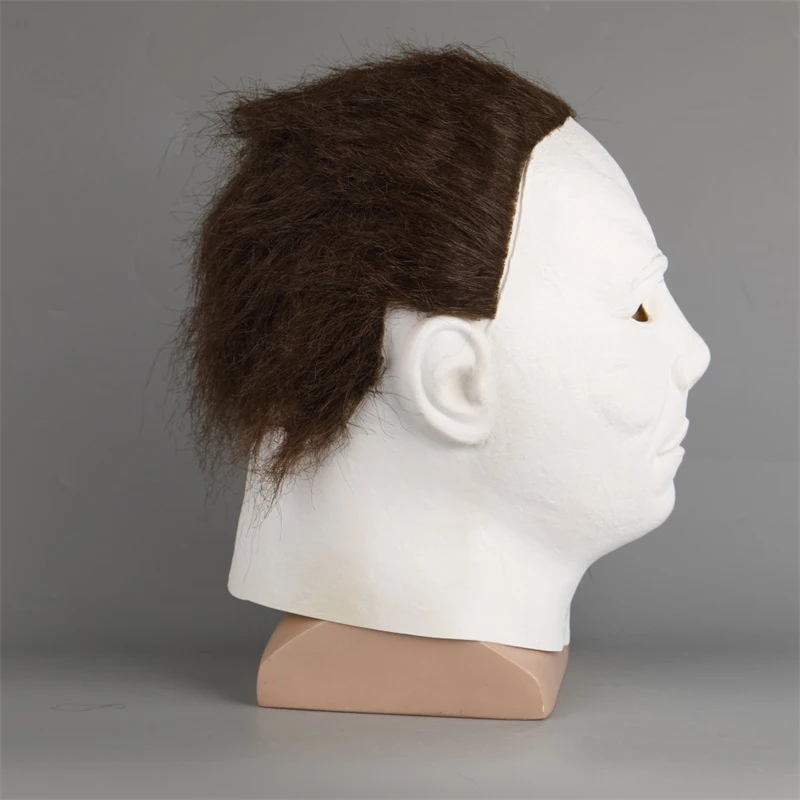 Новинка, маска на Хэллоуин для взрослых, Майкл Майерз, косплей, на всю голову, латексная белая маска, страшные Вечерние Маски на Хэллоуин