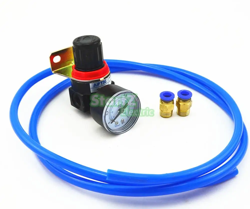 

DIY Air Control Compressor Pressure Regulating Regulator Valve with 5meter PU tube 6mm Fittings