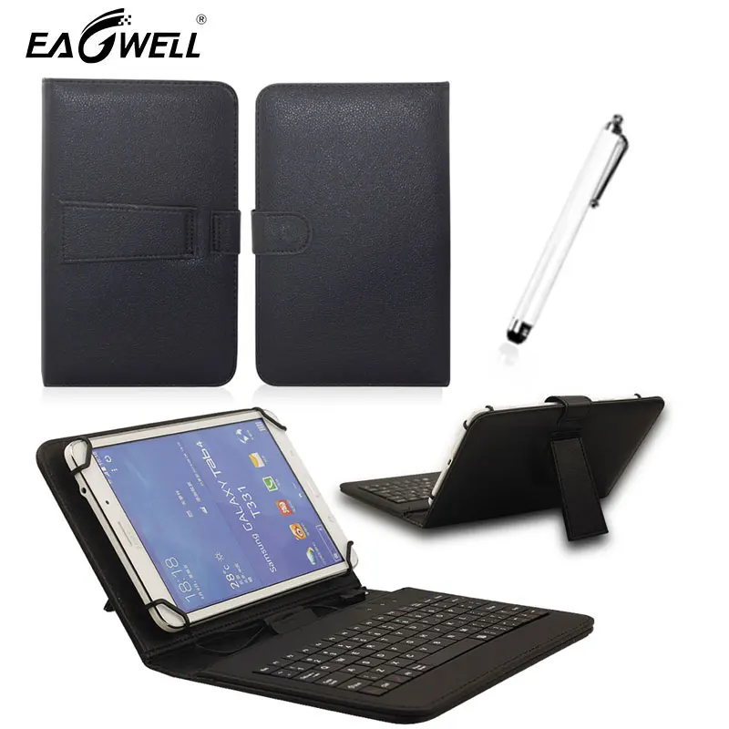 

Universal Micro USB Keyboard Leather Stand Case Cover For 10 10.1 Inch Android Tablet PC For Samsung Lenovo Tablet Keyboard Case