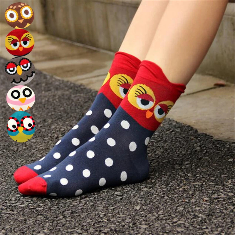 Women Socks Owl Winter Funny Socks Women Owl Socks Womens Owl