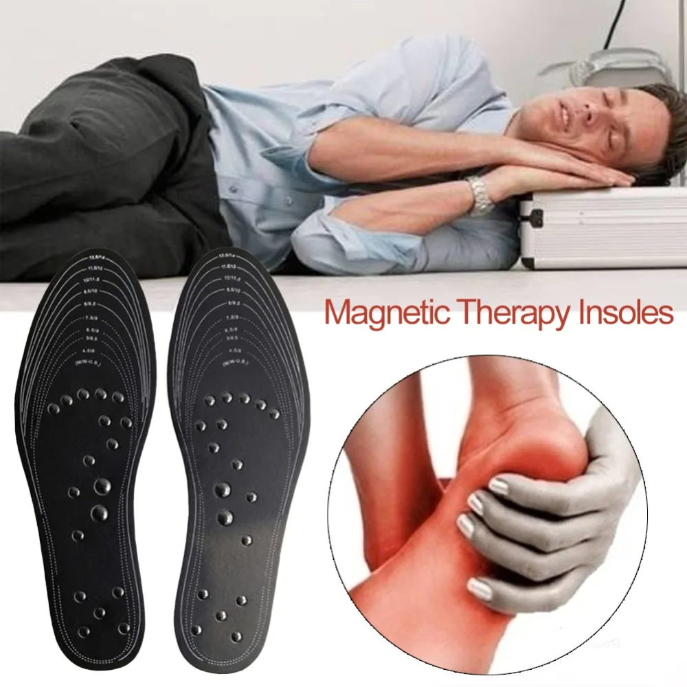 Магнитные массажные стельки с эффектом памяти, хлопок, магнитный терапевтический массажер для ног, вставка для обуви, терапия, пена, забота о здоровье, подушечки для ног, черный, белый цвет